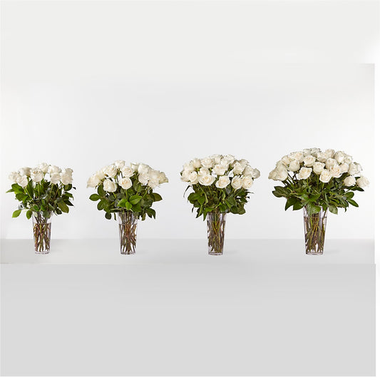 Long Stem White Rose Bouquet – Weatherford Florist, Weatherford TX