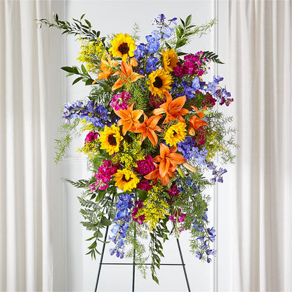 Sunlit Memories Standing Spray (Standard) –  Weatherford Florist, Weatherford TX